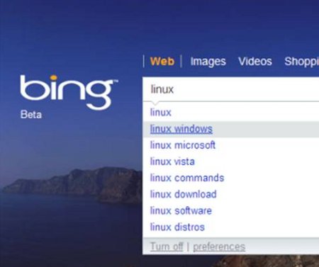 Bing sugleruoja apie Linux