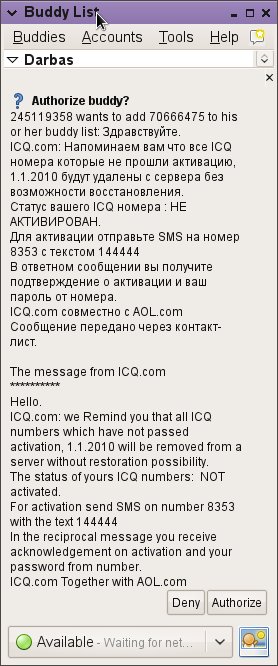 ICQ scam
